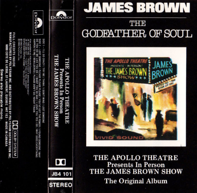 Jaquette de la K7 audio de l'album 'James Brown Live At The Apollo, 1962'